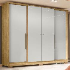 Guarda-Roupa Solteiro Mônaco 4 Portas 2 Gavetas Marrocos/Off White - Mx Móveis