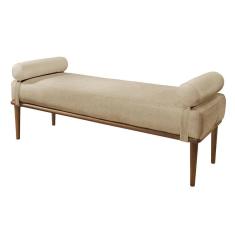 Recamier Banco Berlim Luxo Madeira Maciça Castellar Móbile Linho Bege Linho Bege