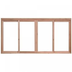 Janela de Madeira de Correr 120x240cm Com Caixilho 9,4cm  EWK 384 Rondosul Marroml