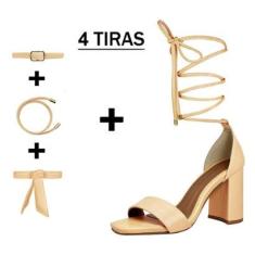 Sandália Troca Tira Salto Alto Grosso Luiza Sobreira Nude-Feminino