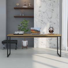 Escrivaninha Diretor Estilo Industrial 180cm Dynamica Yescasa Lamina Mel / Preto