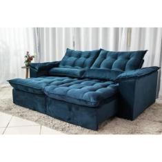 Sofá Retrátil e Reclinável Ipanema 1,50m em Tecido Veludão C/Pillow nos Braços - Montagem Inclusa