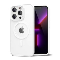 oakxco Capa magnética transparente para iPhone 13 Pro, compatível com Magsafe, fina, fina, transparente, não amarela, amortecedor de silicone macio híbrido e capa protetora de plástico rígido para