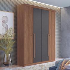 Guarda Roupa Casal 4 Portas 2 Gavetas Ripado Buriti Santos Andirá, Jat