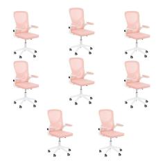 Kit 8 Cadeiras escritório rodizio office Bytes