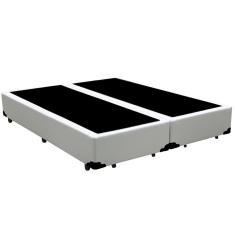 Cama Box Blindado Queen Bipartido Principe das Camas Sintético Branco 158x198x40