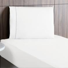 Jogo De Lençol Solteiro Percal 200 Fios 2 Peças - Branco