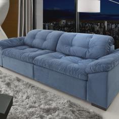 Sofá Retrátil e Reclinável 2 Lugares 260cm Pérola Veludo