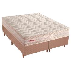 Cama Box Queen: Colchão Molas Paropas MasterPocket Ensacadas Aghata + Base CRC Suede Clean(158x198)