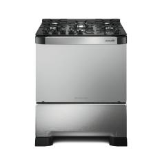 Fogão A Gás De Piso Decorato Vetro G3 5 Bocas Mueller Inox Bivolt