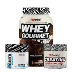 Kit Whey Protein Gourmet Pote + Creatina 300g + Gluta Immunity 150g - FN Forbis-Unissex
