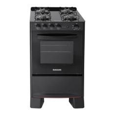 Fogão Suggar Cook Glass 4 Queimadores Mesa Vidro Preto Bivolt FGVCG410PT