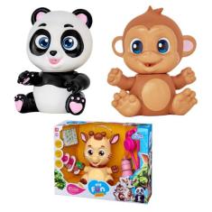 Boneco Panda Macaco Girafa Chora Lágrimas Adijomar Brinquedo