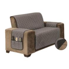 Protetor para Sofá de 2 Lugares Manu dupla face - RT MAGAZINE, Cinza/P