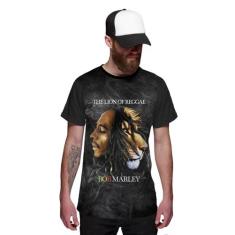 Camiseta Bob and Lion Reggae Music, Preto, XXG