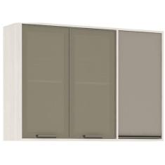 Armário De Cozinha Luciane 3 Portas Linea Patina Mocca Laca