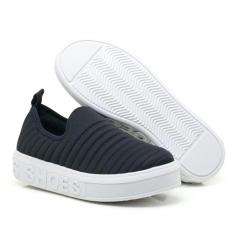 Tenis Feminino Slip On Shoes Bordado Reto-Feminino