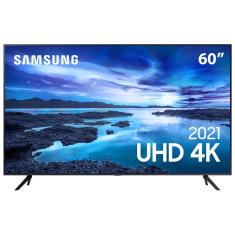 Smart TV 60" UHD 4K Samsung 60AU7700, Processador Crystal 4K, Tela sem limites, Visual Livre de Cabos, Alexa built in, Controle Único