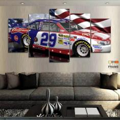 Quadro Decorativo Corridas Nascar 29 130x63 em tecido