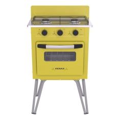 Fogao A Gas Gemini 2 Q Vetro Amarelo Gas Glp