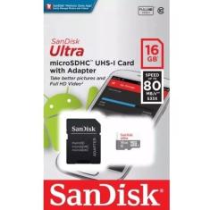 Cartão De Memória Micro Sd Sandisk Classe 10 16gb Sdsquns-016g