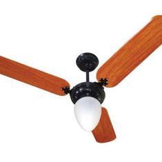 Ventilador De Teto Preto E Mogno 220 V