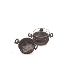 Conjunto De Panelas Para Cozimento No Vapor 18 Cm - Preta