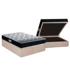 Cama Box Baú Casal: Colchão Anatômico Probel D33 / EP Firmepedic ProDormir Advanced Tech1500 Double Face + Base CRC Suede Clean(138x188)