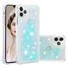 LEMAXELERS Capa compatível com iPhone 11 Pro de 5,8 polegadas, com glitter, líquido, transparente, flutuante, areia movediça, à prova de choque, capa protetora de silicone macio de TPU para iPhone 11