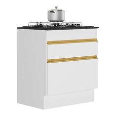 Balcão Cozinha com Rodapé para Cooktop 70 cm 1 Porta 1 Gaveta Veneza Gw Multimóveis Mp2118 Branco