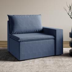 Sofá Modular com Braço Direito 105cm Zen Cabecasa Madeiramadeira Azul Sereno