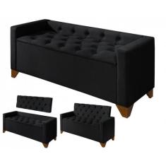 Recamier Baú Luxo Banco Divã Sofá Califórnia 1,30m Moderno Sapateira P