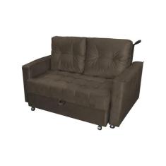 Sofá Cama Reclinável 2 Lugares 140cm Drika Marrom Matrix