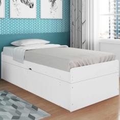 Cama Solteiro Baú Cinthya Branco - CasaH