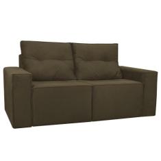 Sofá 2 Lugares 1,80M Onix Suede Herrero Cor:Preto, Marrom Claro