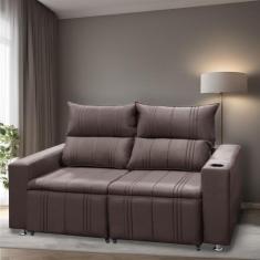 Sofá Retrátil e Reclinável 2 Lugares Madri Suede 1,60M - Shop das Cabe