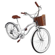 Bicicleta Urbana Aro 26 Vintage 6v Branco