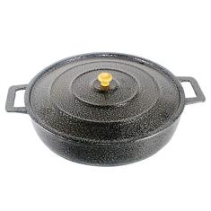 Frigideira Panela Alça de Alumínio Fundido Craqueada Preta 28cm