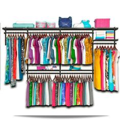 Roupeiro aramado quarto pequeno closet feminino solteiro 3,10 PT