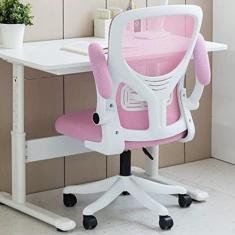 Cadeira De Trabalho Infantil Com Braços, Cadeira De Escritório Em Malha Doméstica, Cadeira De Mesa Infantil Ergonômica Com Rodas, Cadeira De Trabalho Giratória Com Braços Rebatíveis E Altura Ajust