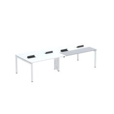 Mesa de Plataforma Dupla para 4 Pessoas Corporativa 150X120/4P PDC15/12/4P Branco