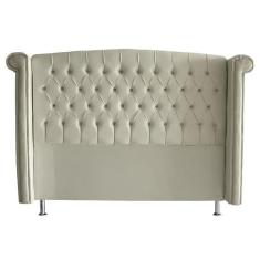Cabeceira De Cama Box Luxo King 195 cm Suede Porcelana Eli Móveis - El