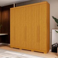 Guarda-Roupa De Casal Polônia 6 Portas 100% MDP Linhamobília, Cinamomo