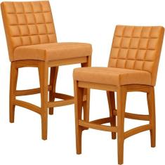 Kit 02 Banquetas Baixa Cozinha Bancada L02 Whisky