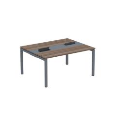 Mesa Plataforma Dupla Com Pé De Aço Para Coworking 140x120 Pdc14-12-2p Walnut-grafito