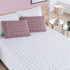 Jogo De Lençol Solteiro Petit Poa 200 Fios 2 Peças Cor Poa Rose