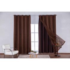 Cortina Blecaute Com Voil Sala Quarto 4 Metros - Pilli Enxovais E Tape