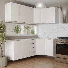 Cozinha Modulada 6 Peças sem Tampo 3 Aéreos 6 Portas e 3 Balcões Ipane