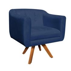 Kit 02 Poltronas Giratória Julia Azul Marinho