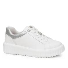 Tênis Pegada Feminino em Couro Branco 212103-01-Feminino